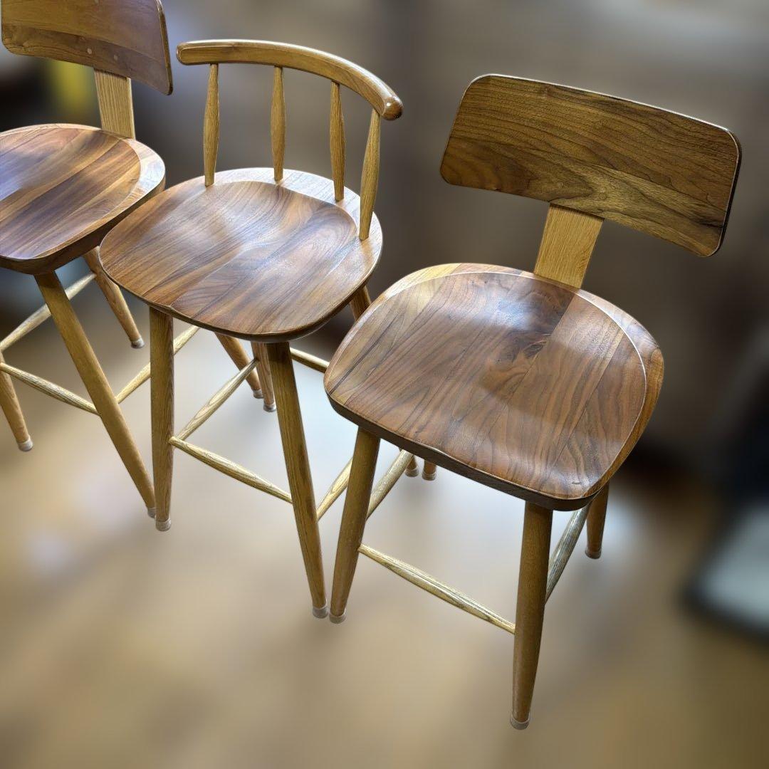 [1/4] ナガノインテリア　カウンターテーブル　イス3脚　ウレタン　幅1800