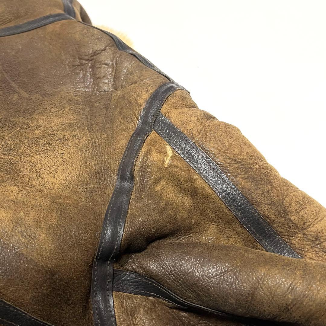 【希少】アヴィレックス　B3　フーディーフライトジャケット　レザー　ボア　40