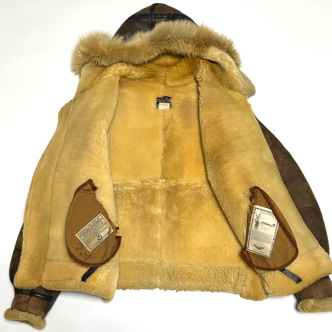 【希少】アヴィレックス　B3　フーディーフライトジャケット　レザー　ボア　40