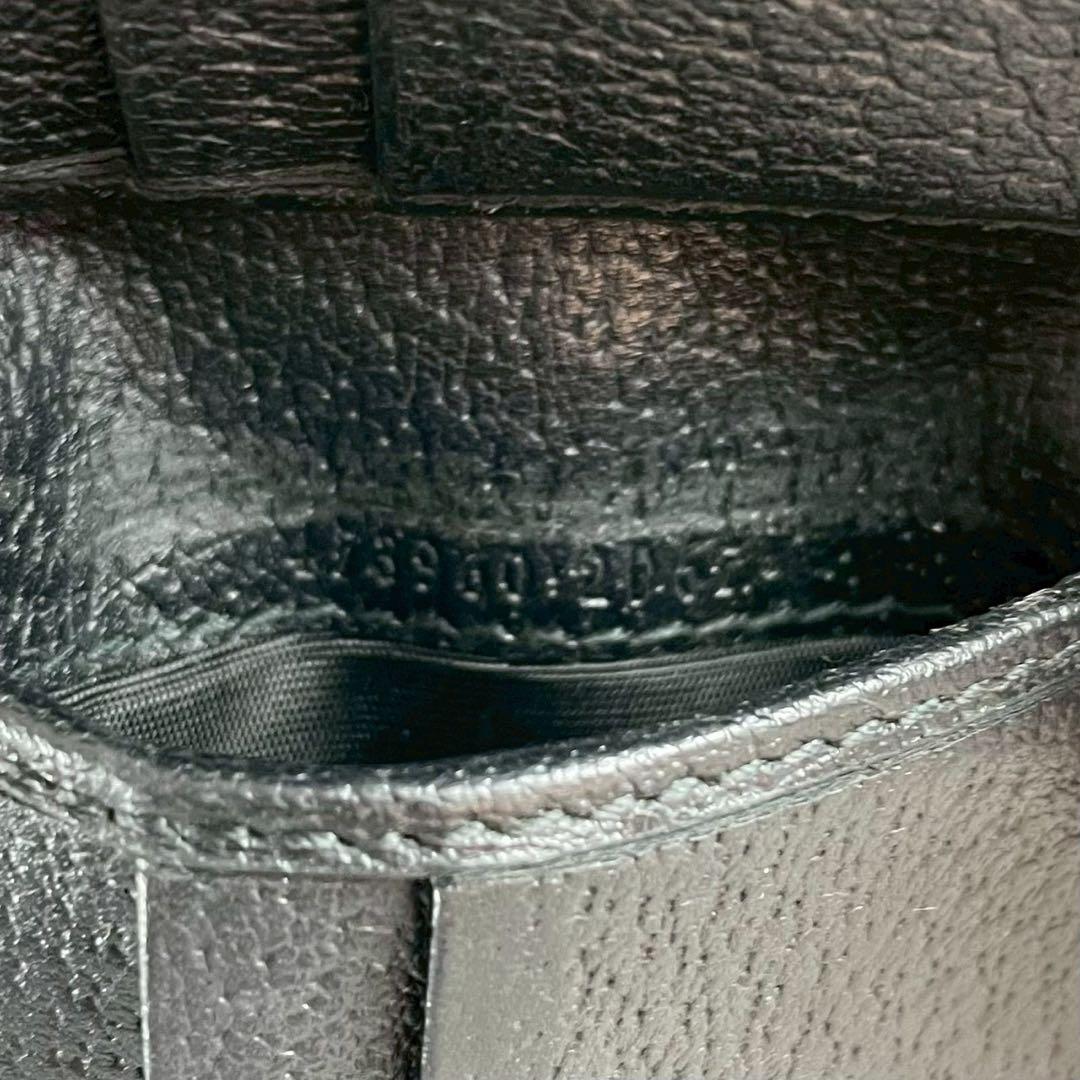 GUCCI 二つ折り財布 GGマーモント グッチ 小銭入れ レザー ブラック 黒