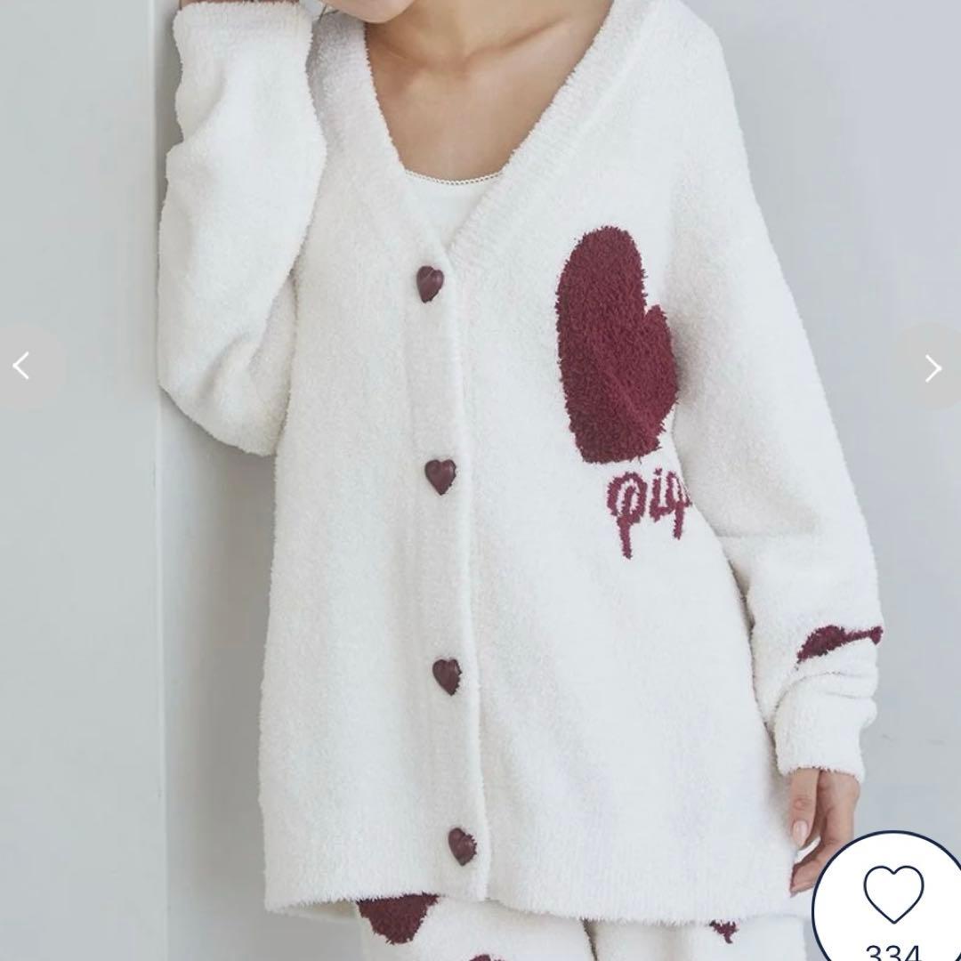 【ジェラピケONLINE限定】【UNISEX】ハートジャガードカーディガン