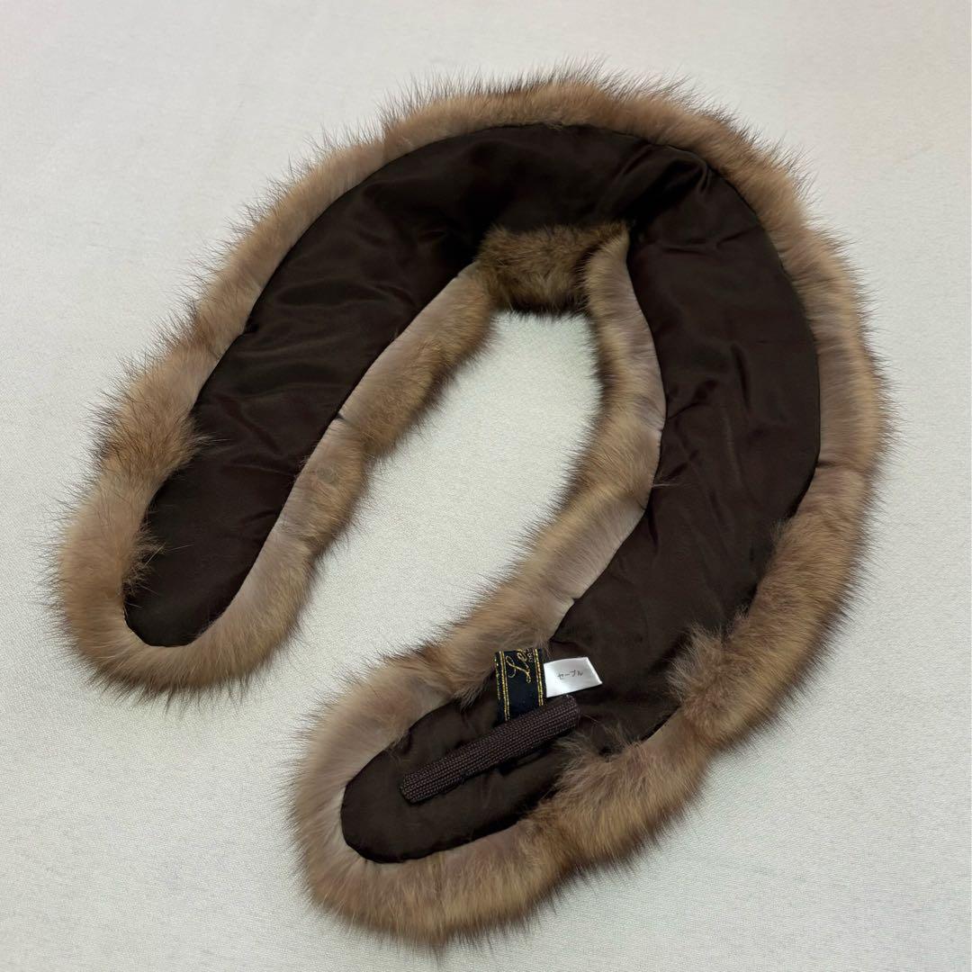 美品 Leilian レリアン セーブルファーカラー クリップ付 リアルファー