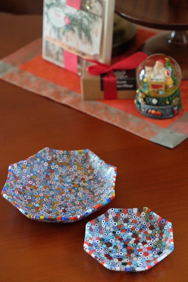 ベネチアンガラス ミルフィオリ プレート ガラス作家 検/ムラーノ 江波冨士子