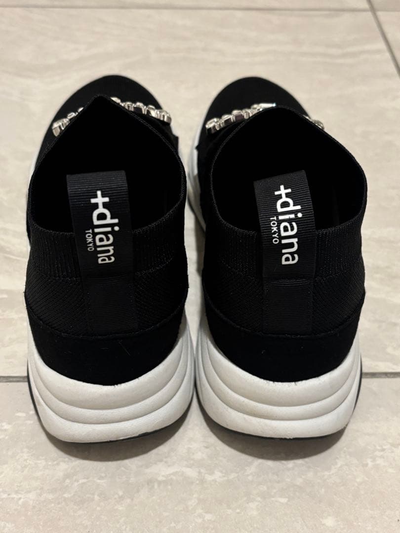 +diana24cm ダイアナ クリスタルバックル ニットソックススニーカー