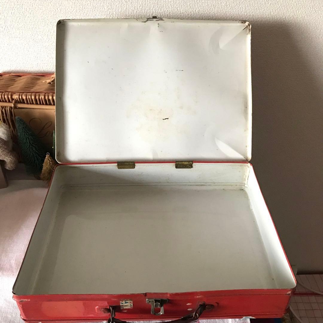 レア　昭和レトロ　スーツケース　トランク　TIN 森永お菓子缶　ヴィンテージ