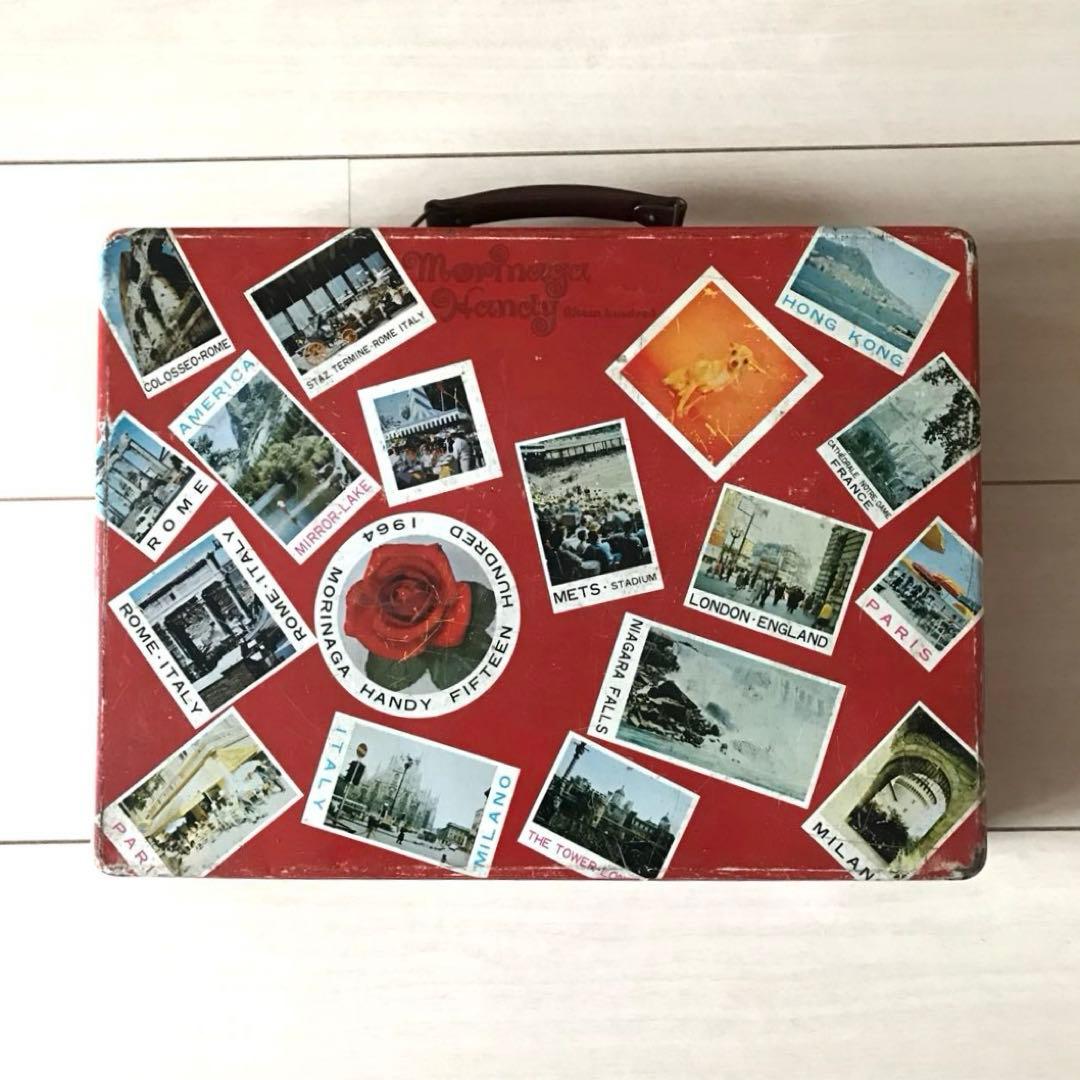 レア　昭和レトロ　スーツケース　トランク　TIN 森永お菓子缶　ヴィンテージ