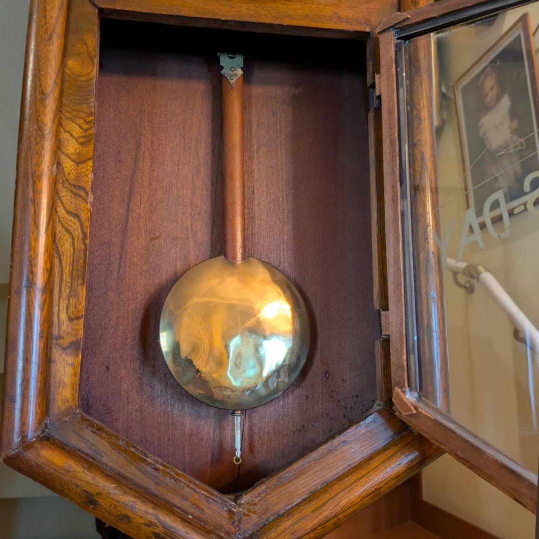 古時計　アンティーク掛時計　振り子時計　ゼンマイ時計