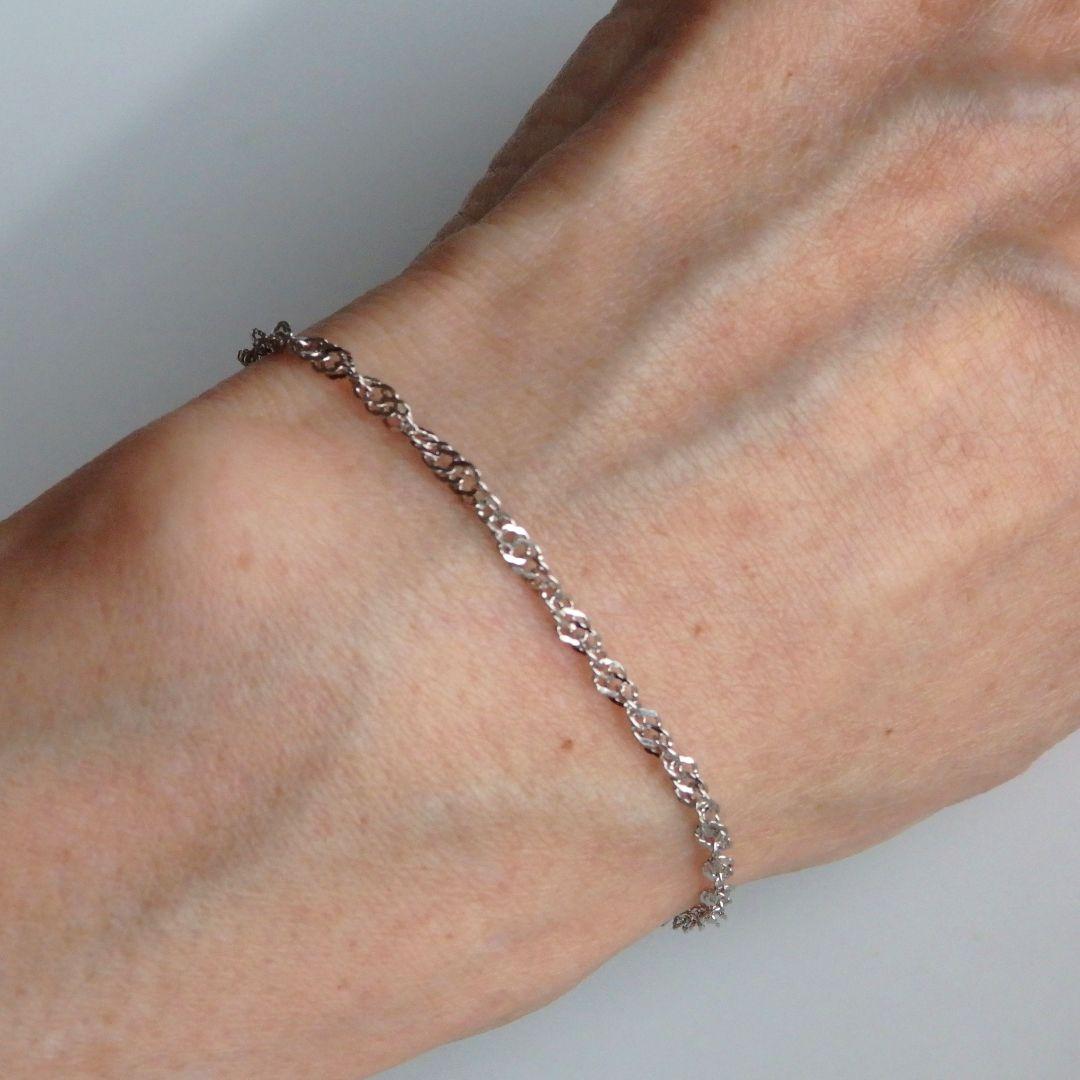 マルママ　プラチナブレスレット　スクリューチェーン　2.4㎜幅