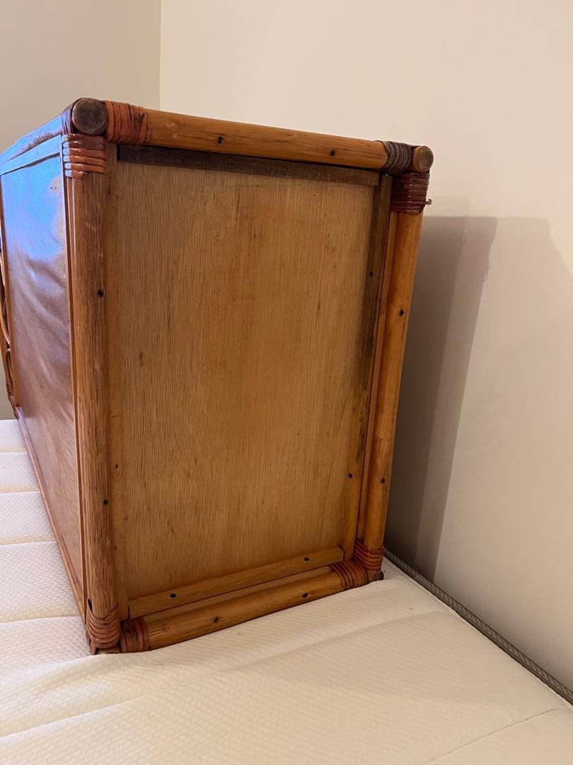 ラタン 籐 5段タンス シェルフ アンティーク