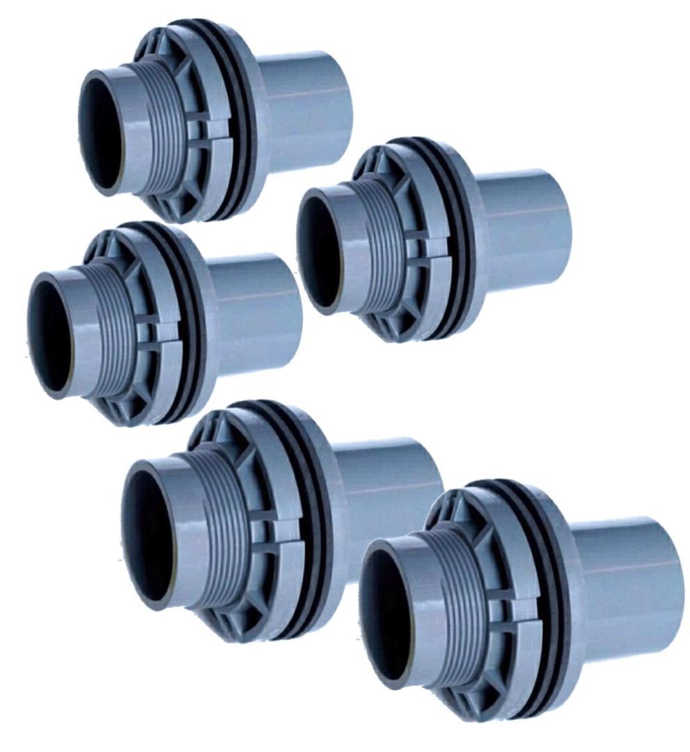 バルブソケット４０Ａ ５個セット　ゴムパッキン２個付水槽　給排水　塩ビ管　ろ過