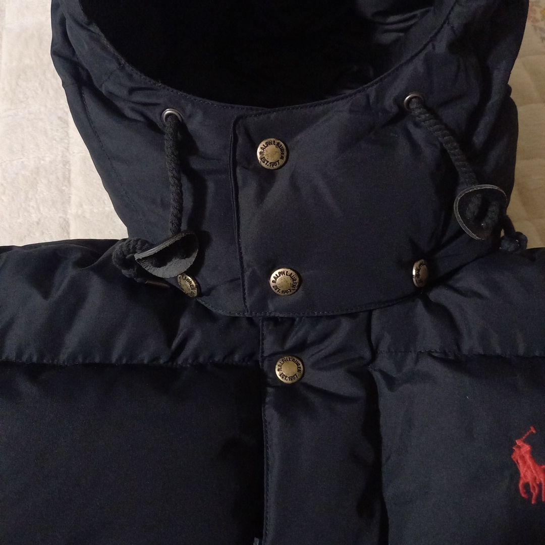 ポロ・ラルフ・ローレン フード付きダウンジャケット ブラック