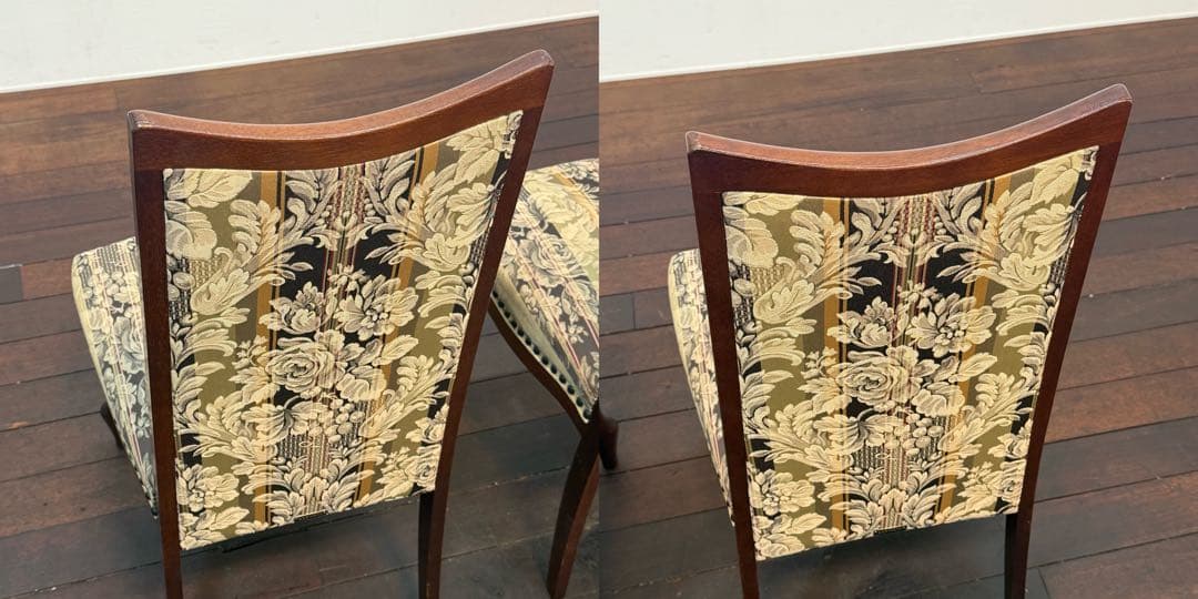 H21K17b マルニ木工 ベルサイユ 猫脚 ダイニングチェア2脚セット