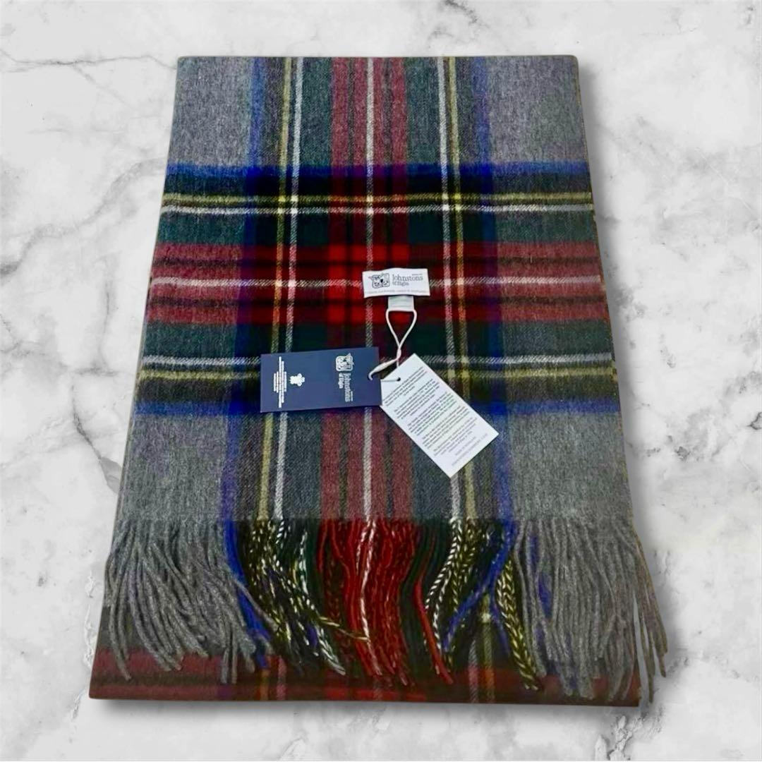 Johnstonsジョンストンズ カシミア大判ストールマフラー タータンチェック