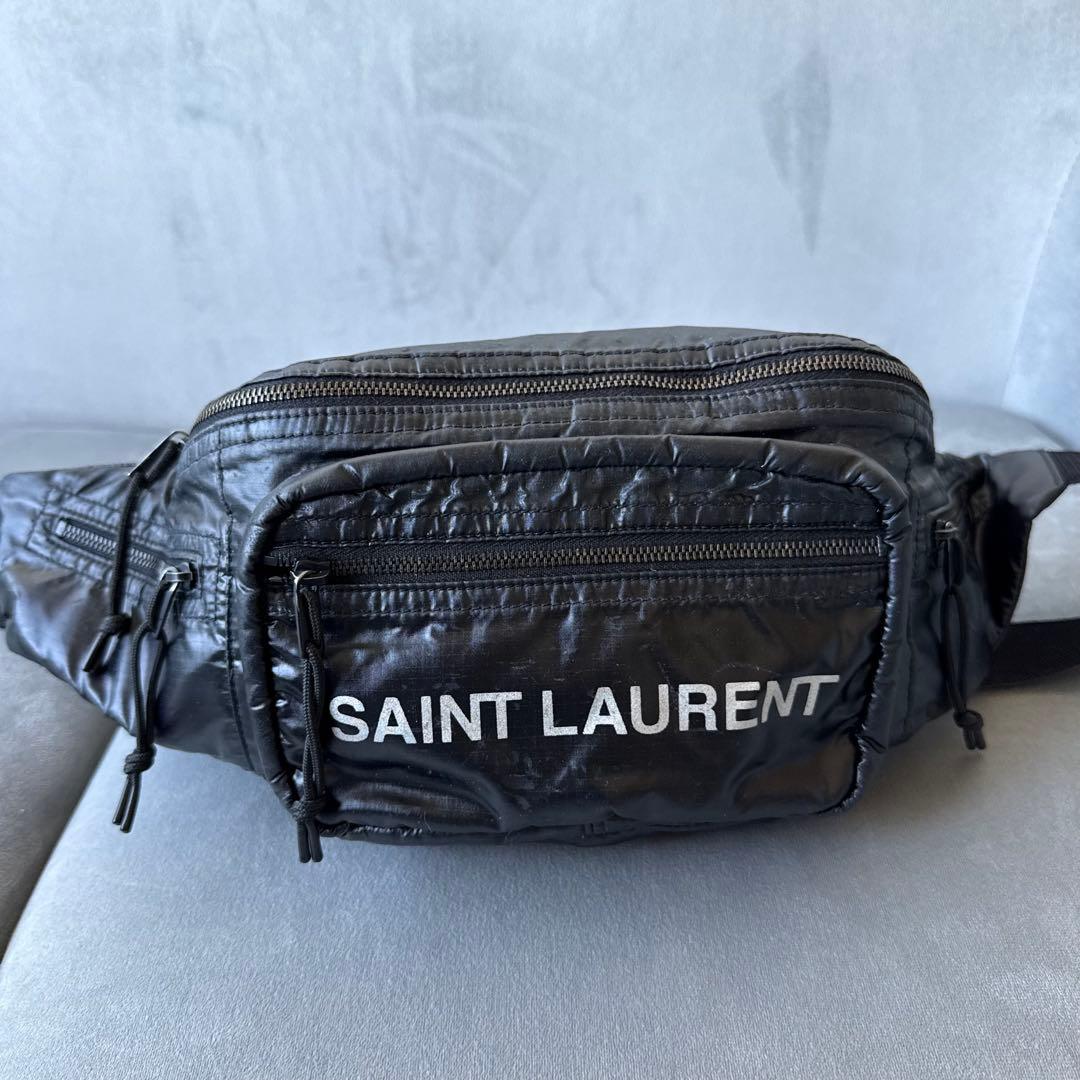 サンローランヌックスナイロン ウエストポーチ ボディバッグ ブラック