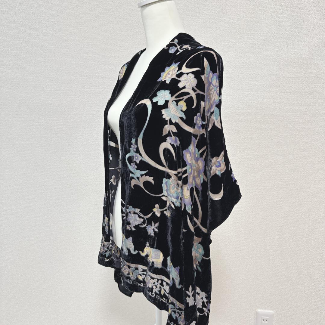 コメント要確認⭐️京都 岡重 OKAJIMA シルクベルベットストール 象更紗