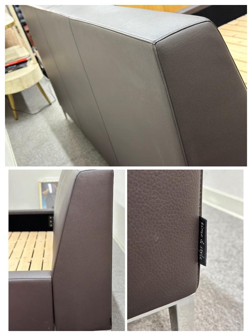 TIME & STYLE■ベッドフレーム　キングサイズ　ハイクラスモダン　レザー