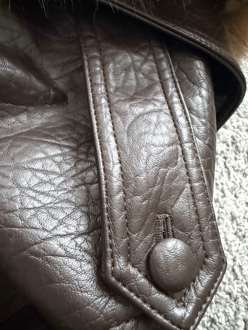 新品今期完売ZARA取り外し可能ファー襟付きフェイクレザージャケットLコート