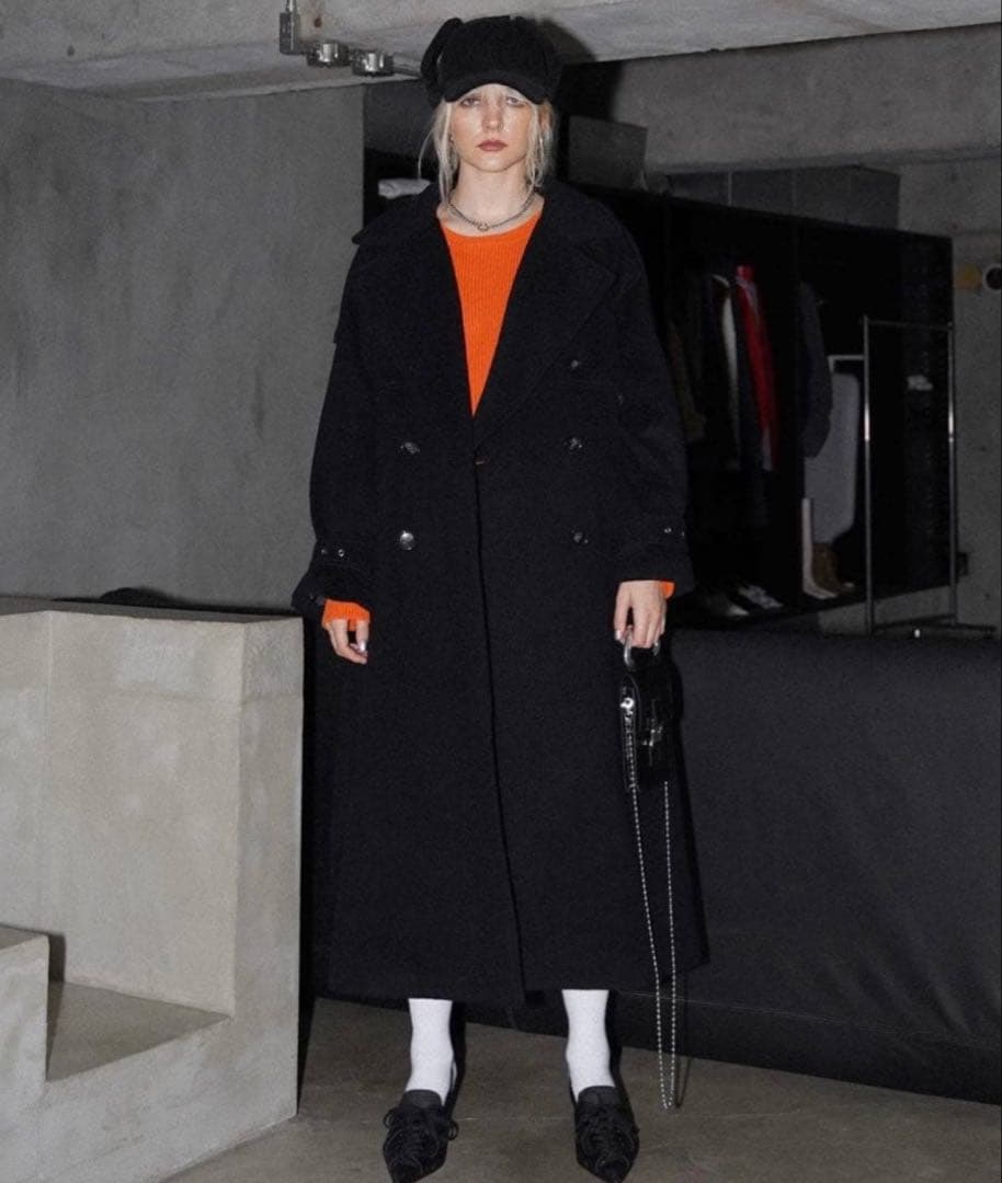 アクレントaclent Eyelet volume yoke coat