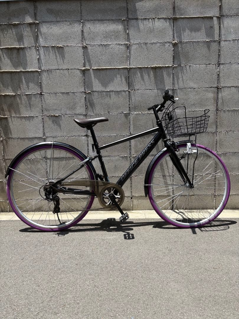 新品タイヤ&サドル　 クロスバイク　BK×purple