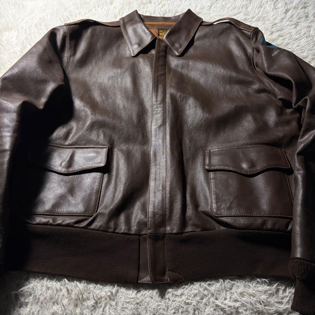 【雰囲気抜群】MORGAN フライトジャケット　A-2 本革　ブラウン　46