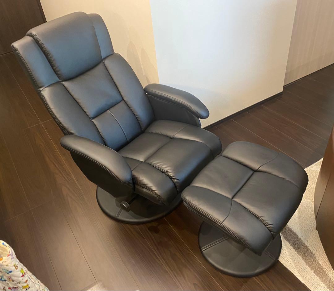 【引き取り限定】東馬 リクライニングチェア パーソナルソファ オットマン付き