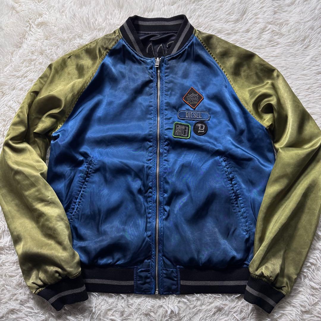 S*m様 極美品/L✨DIESEL スカジャン　リバーシブル　刺繍　虎　鷹