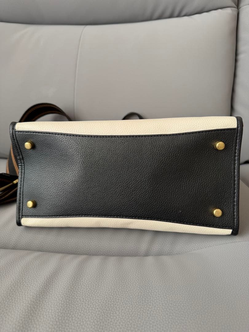 COACH C0777トートバッグ　ショルダー付き　2WAY ホワイトxブラウン