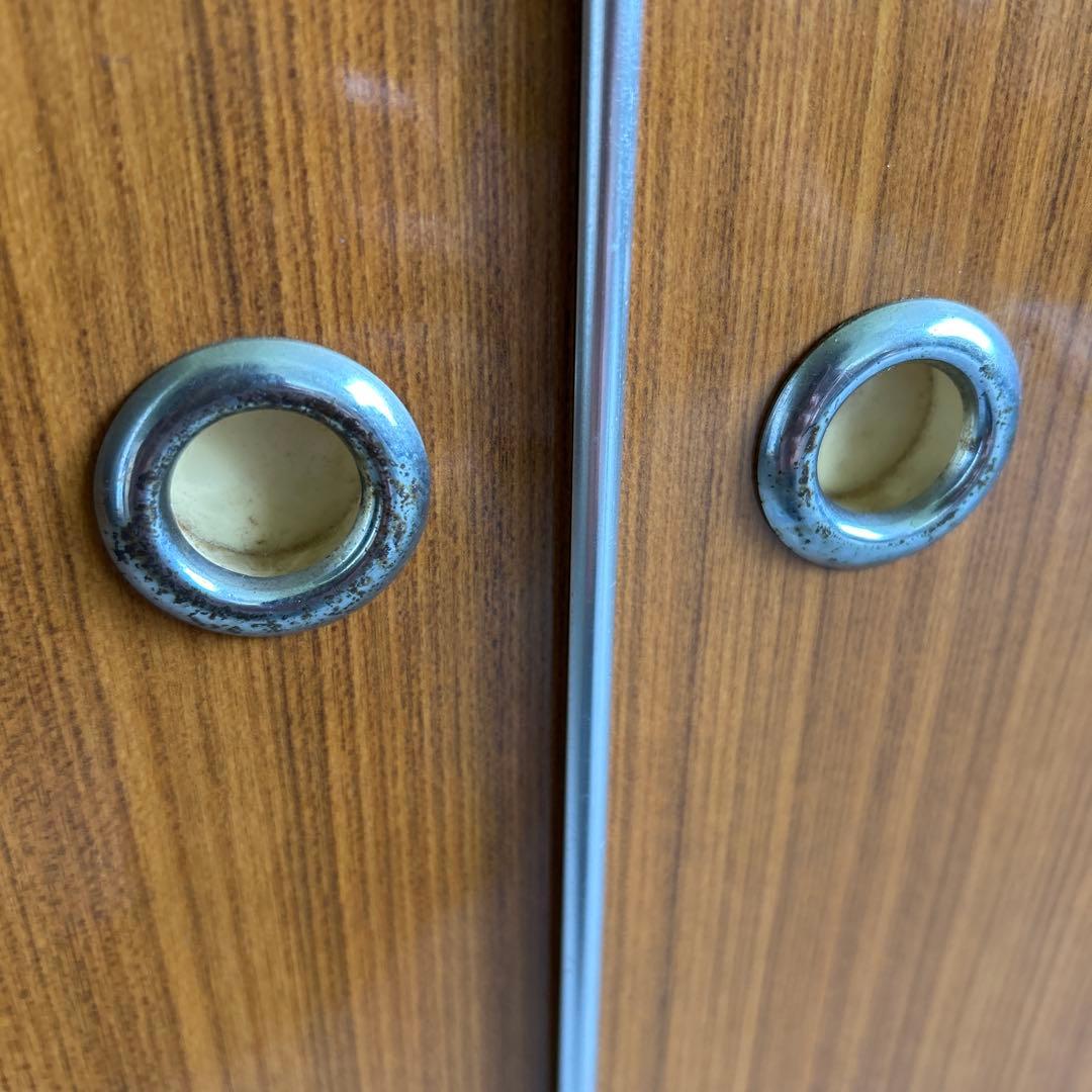 【美品】レトロポップ 木目調 食器棚