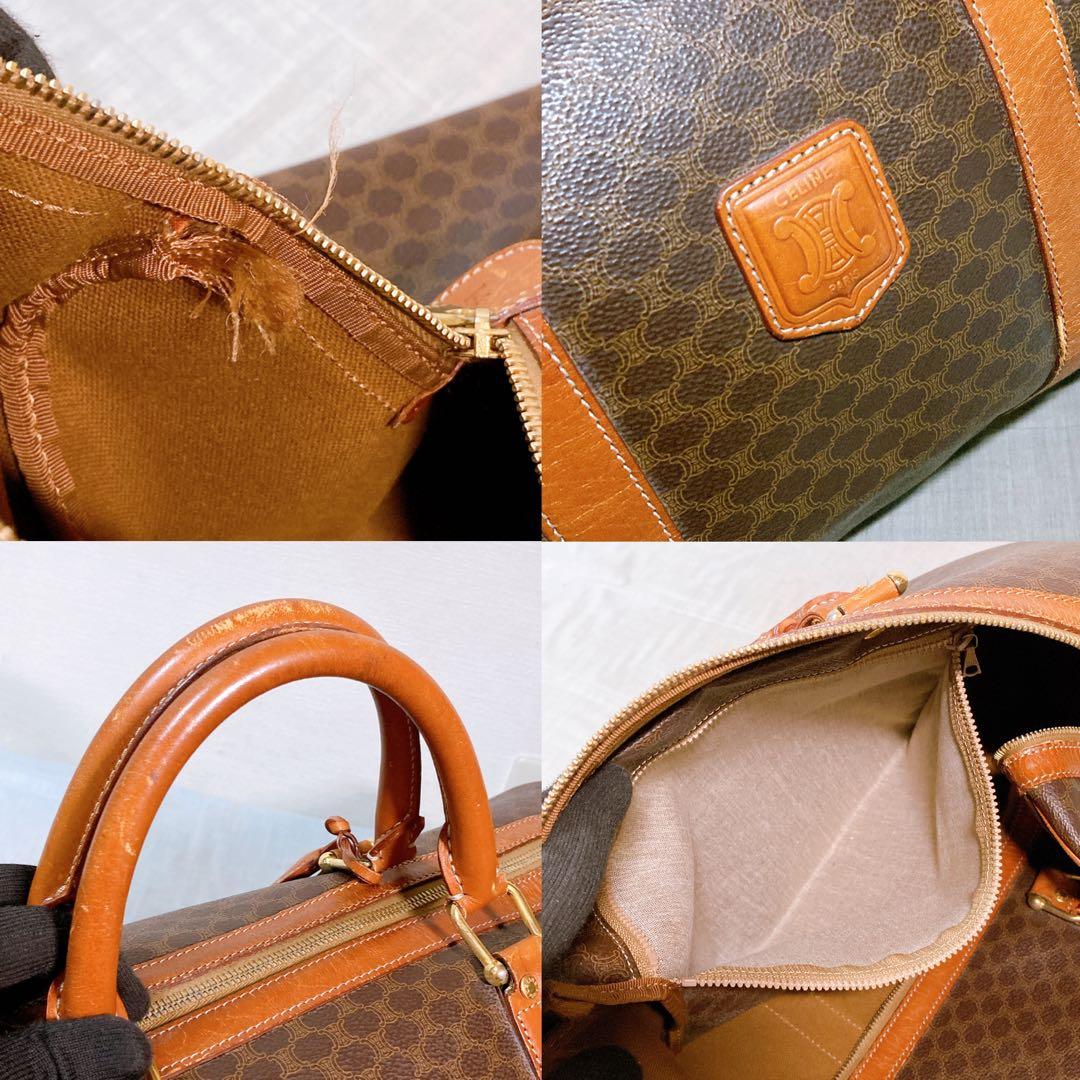 774 セリーヌ　マカダム　トリンオフ　ボストンバッグ　brown