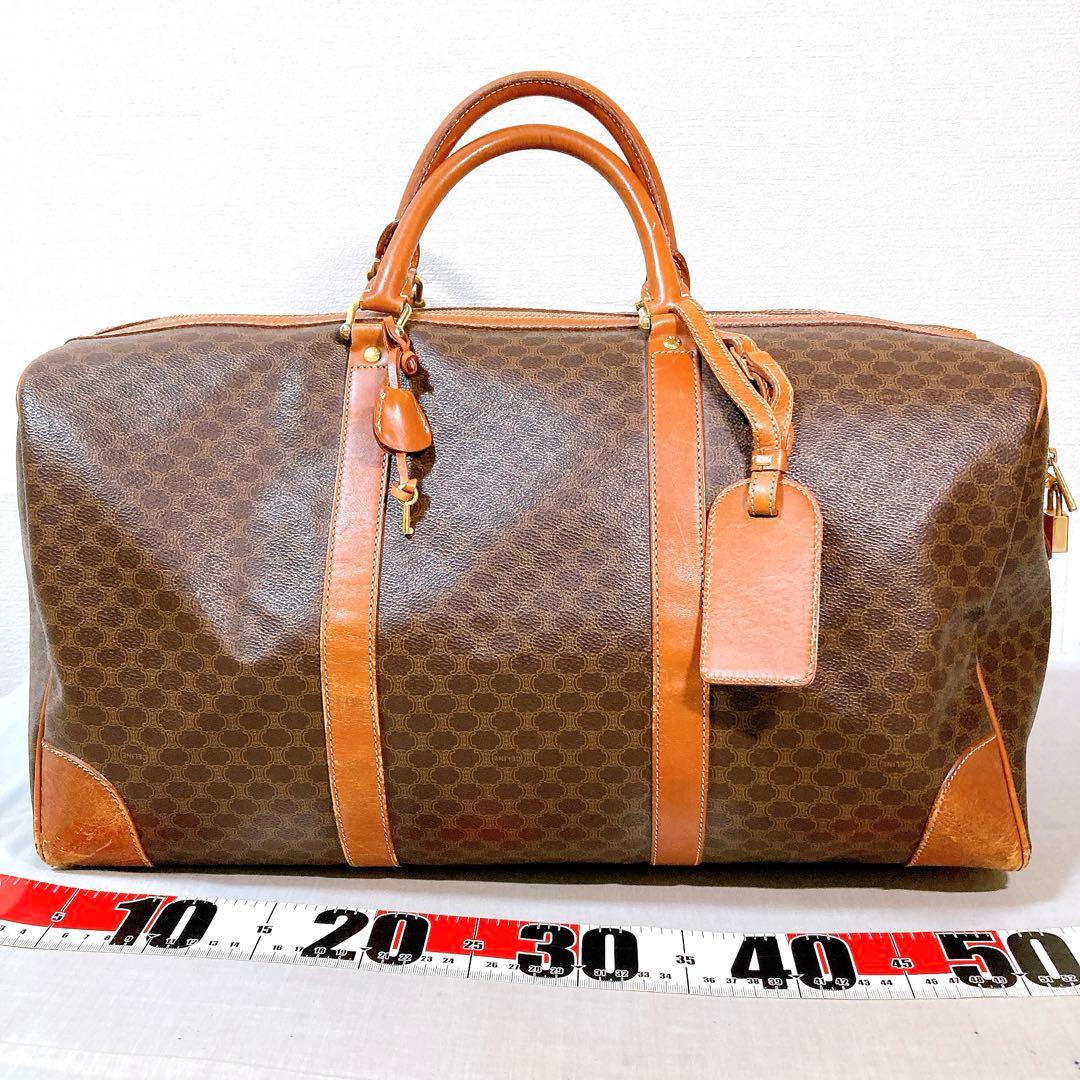 774 セリーヌ　マカダム　トリンオフ　ボストンバッグ　brown