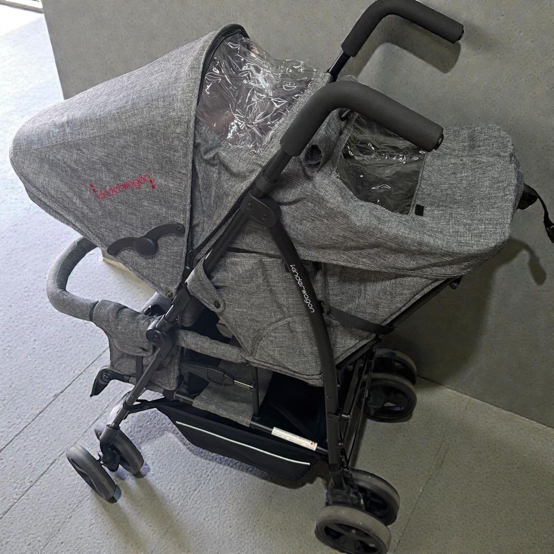 【状態良好】Kinderwagon HOP 2人乗りベビーカー 双子 年子 折り