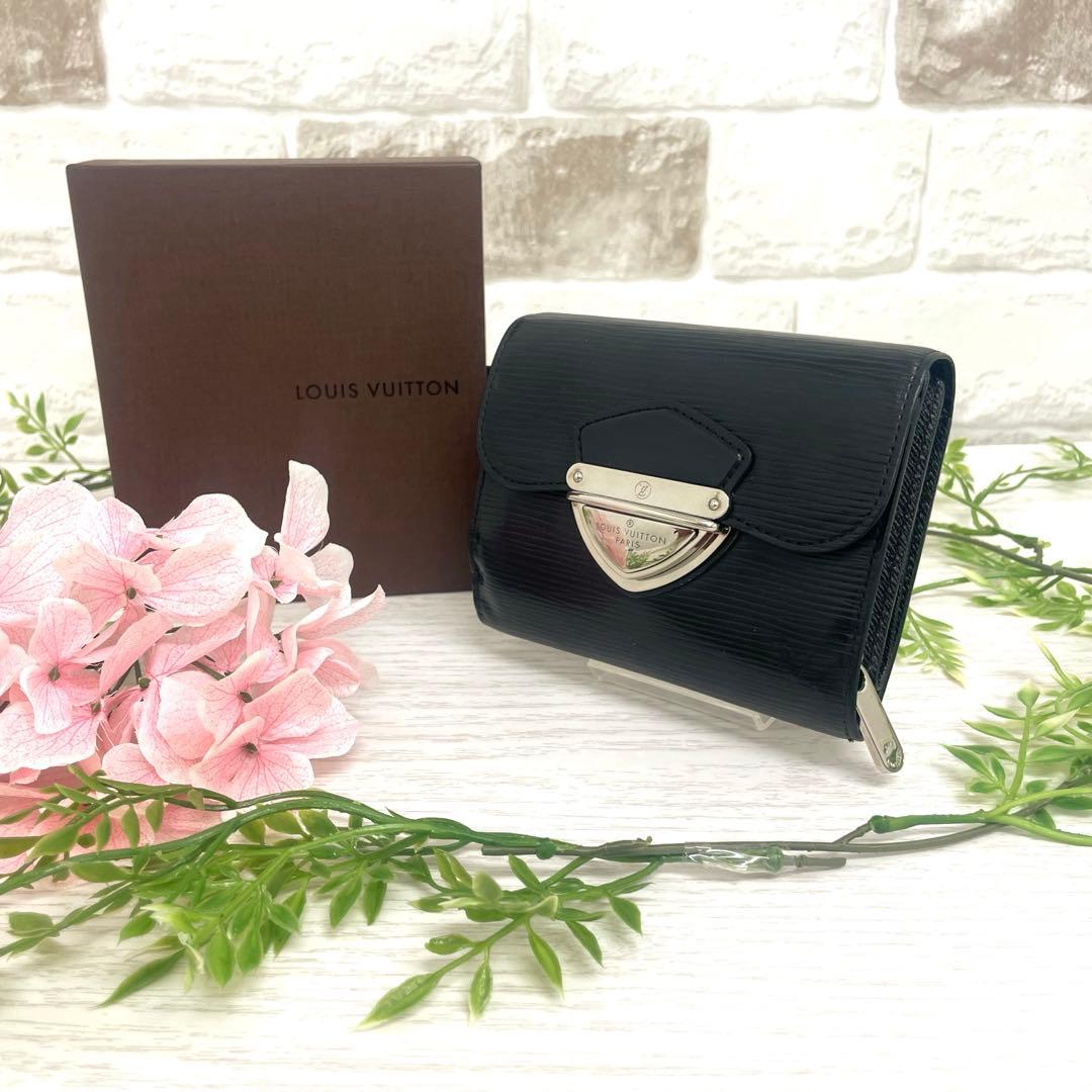 Louis Vuitton ルイヴィトン　ブラック 三つ折り財布