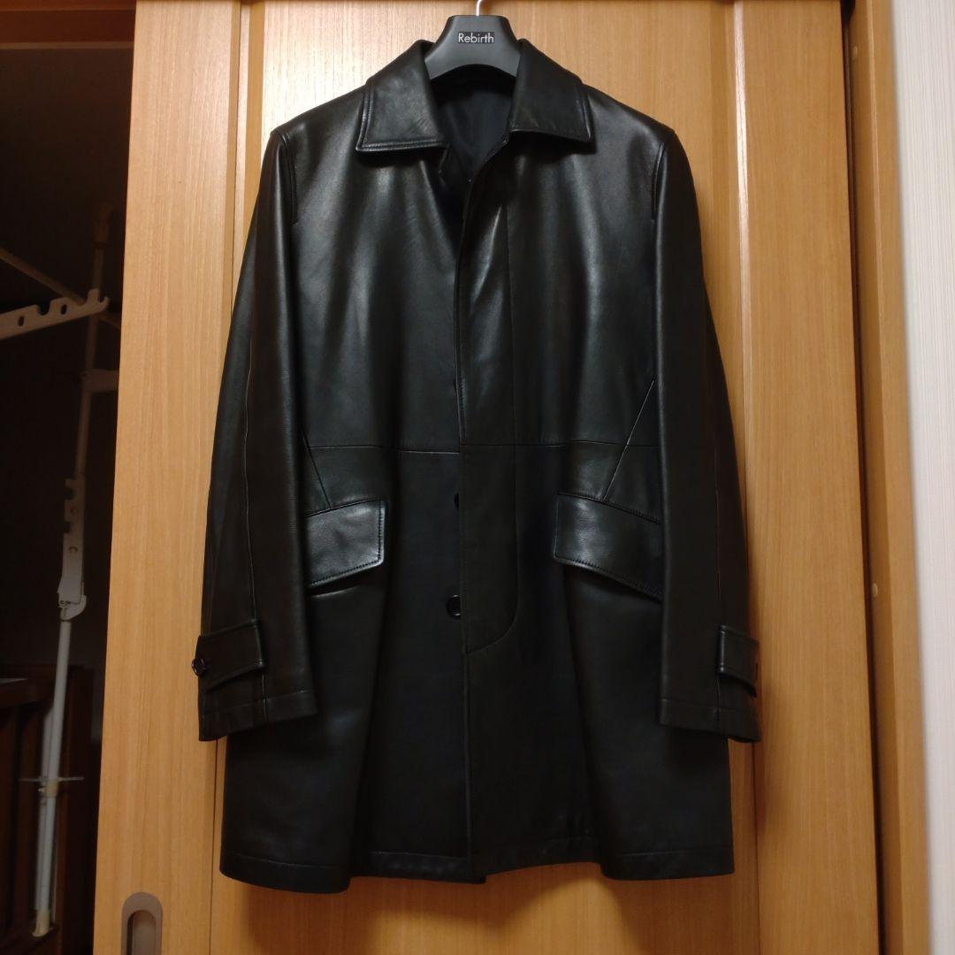 ポールスミス　ラムレザー　ステンカラーコート　M