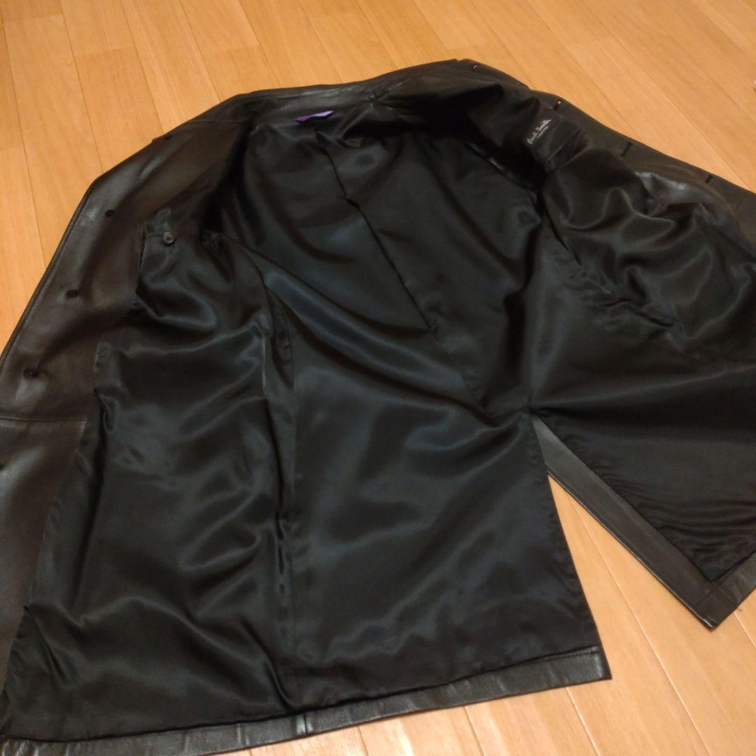 ポールスミス　ラムレザー　ステンカラーコート　M