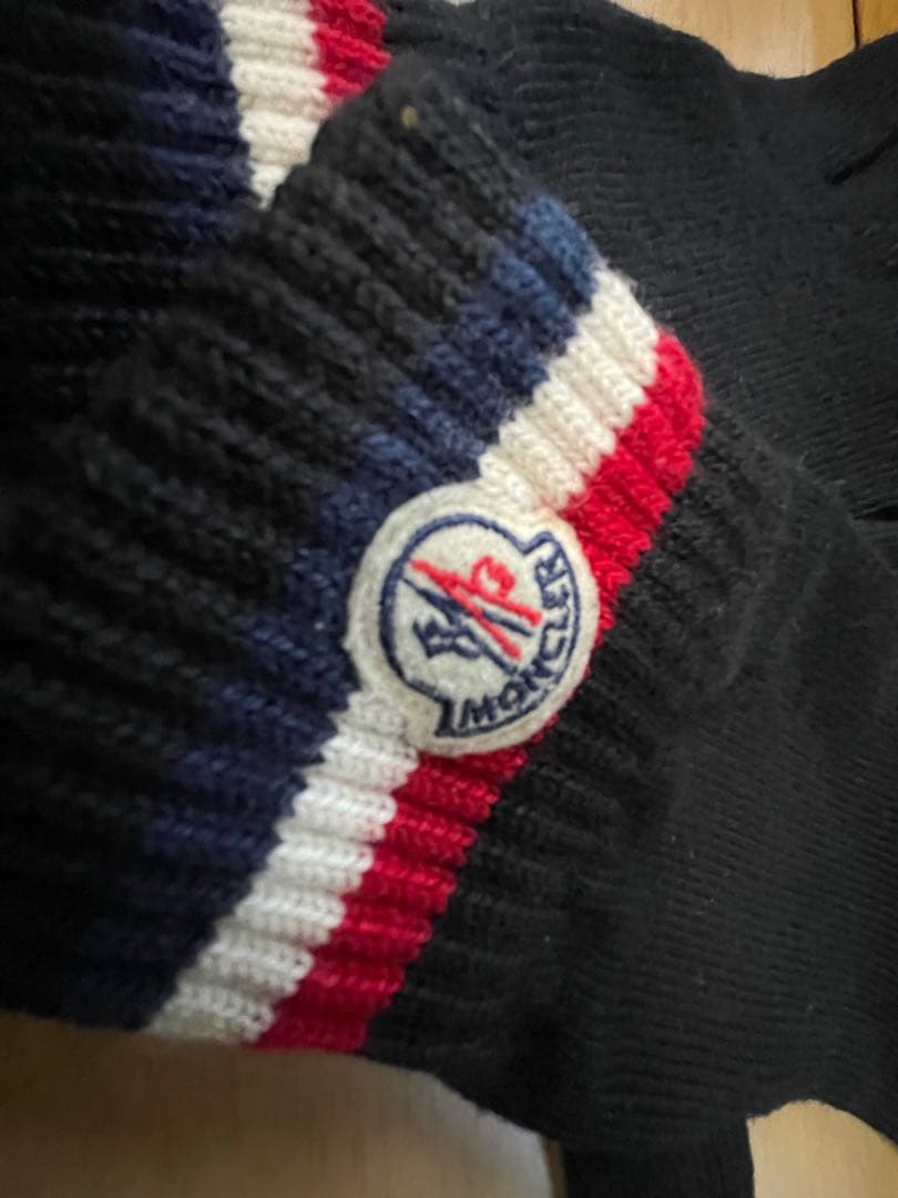 極美品）MONCLER モンクレール ロゴ　手袋 黒