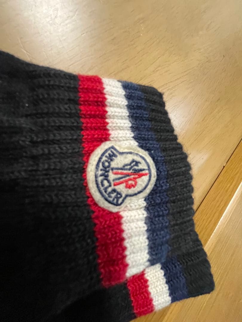 極美品）MONCLER モンクレール ロゴ　手袋 黒