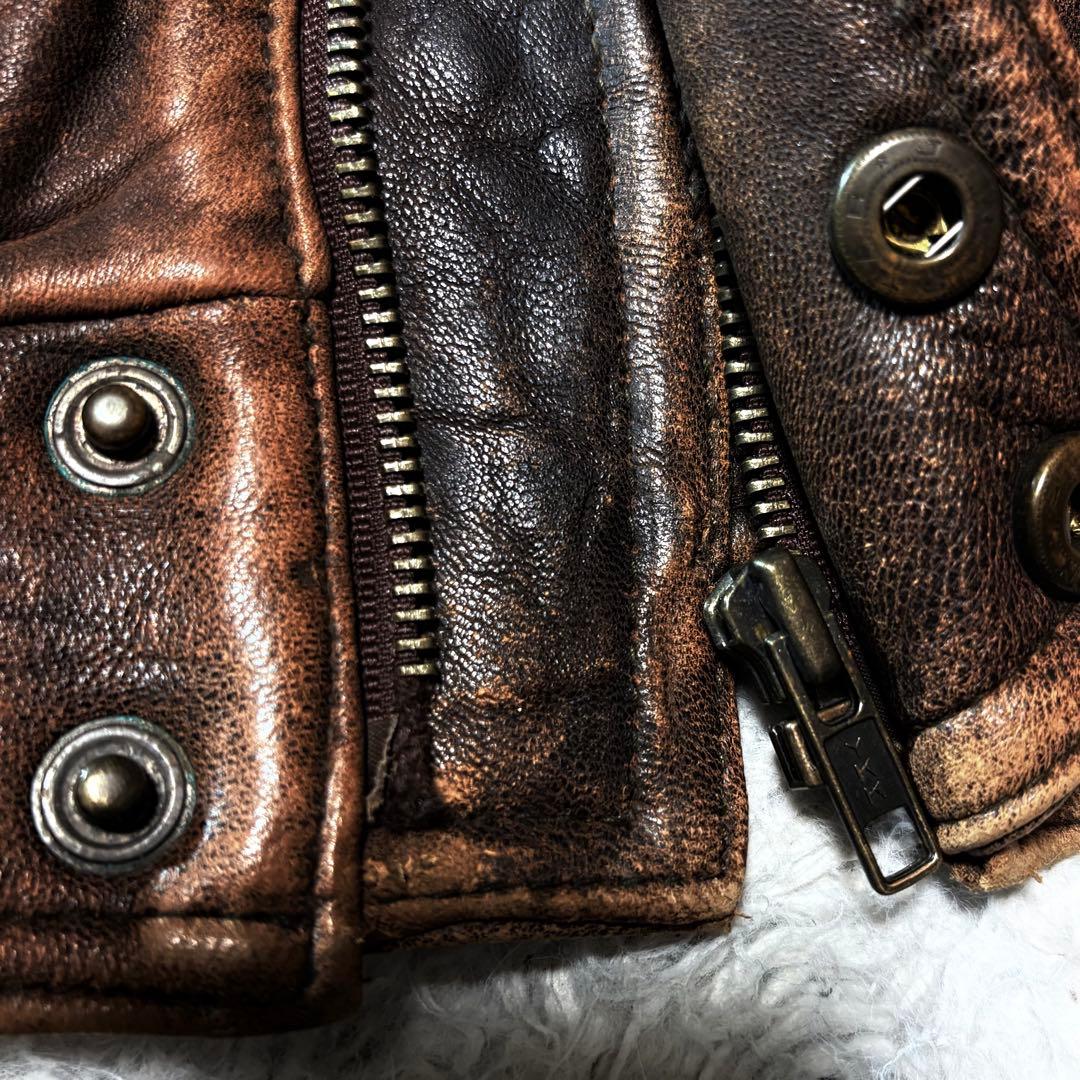 やは✨00s A2 leather jacket brown y2k