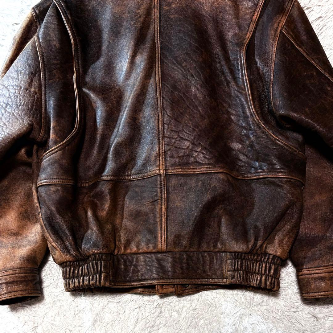 やは✨00s A2 leather jacket brown y2k