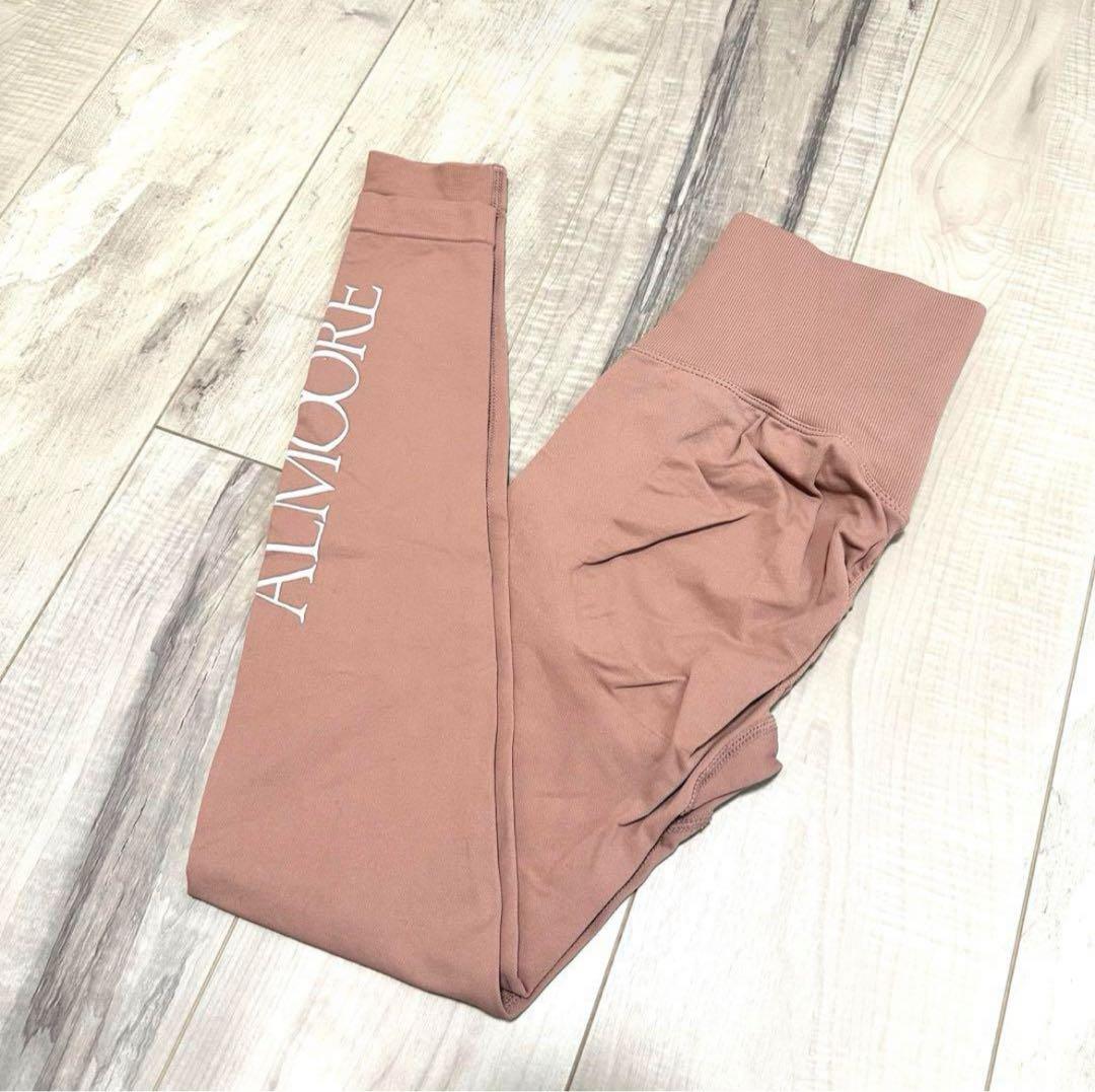 【美品】ALMOORE ヒップアップレギンスサイドロゴ Sサイズ