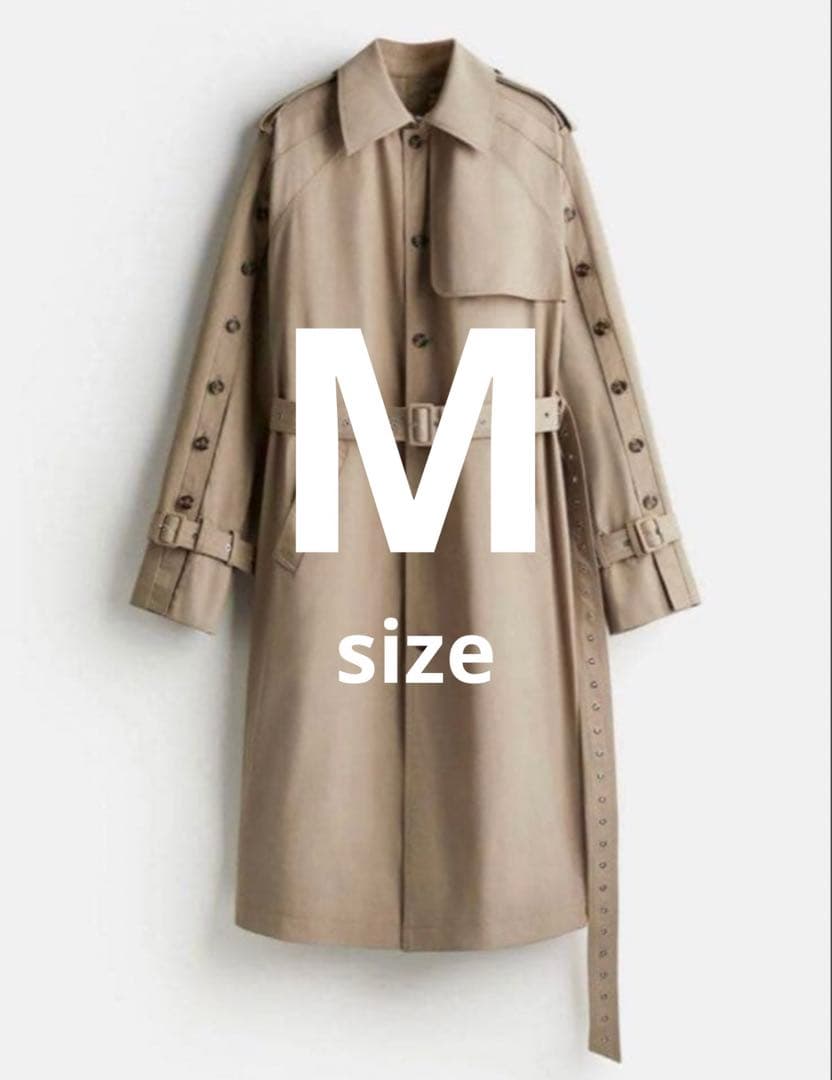 rokh  ボタンディテールツイルトレンチコート