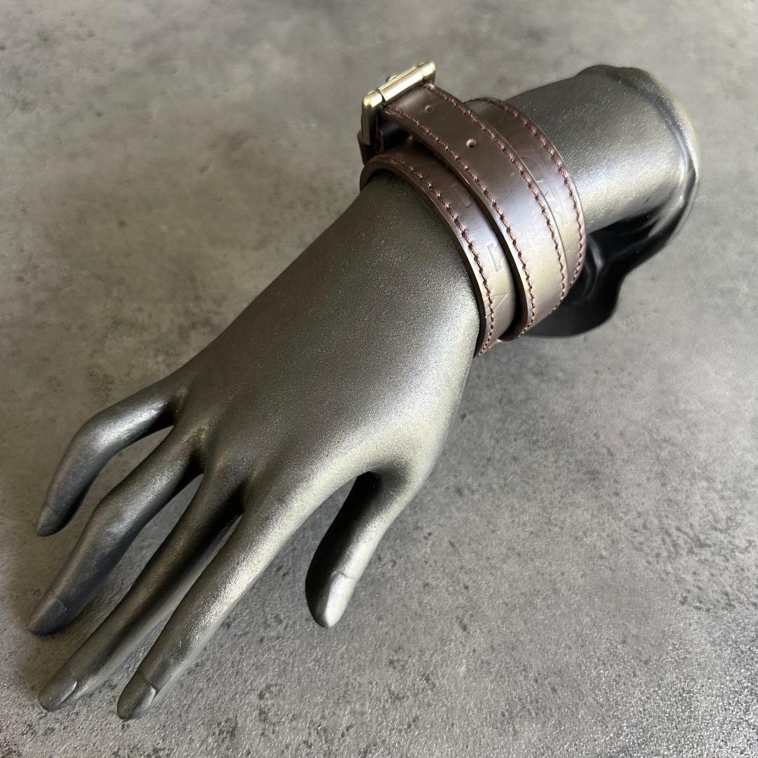 Louis Vuitton モノグラム レザー ブレスレット バングル LV