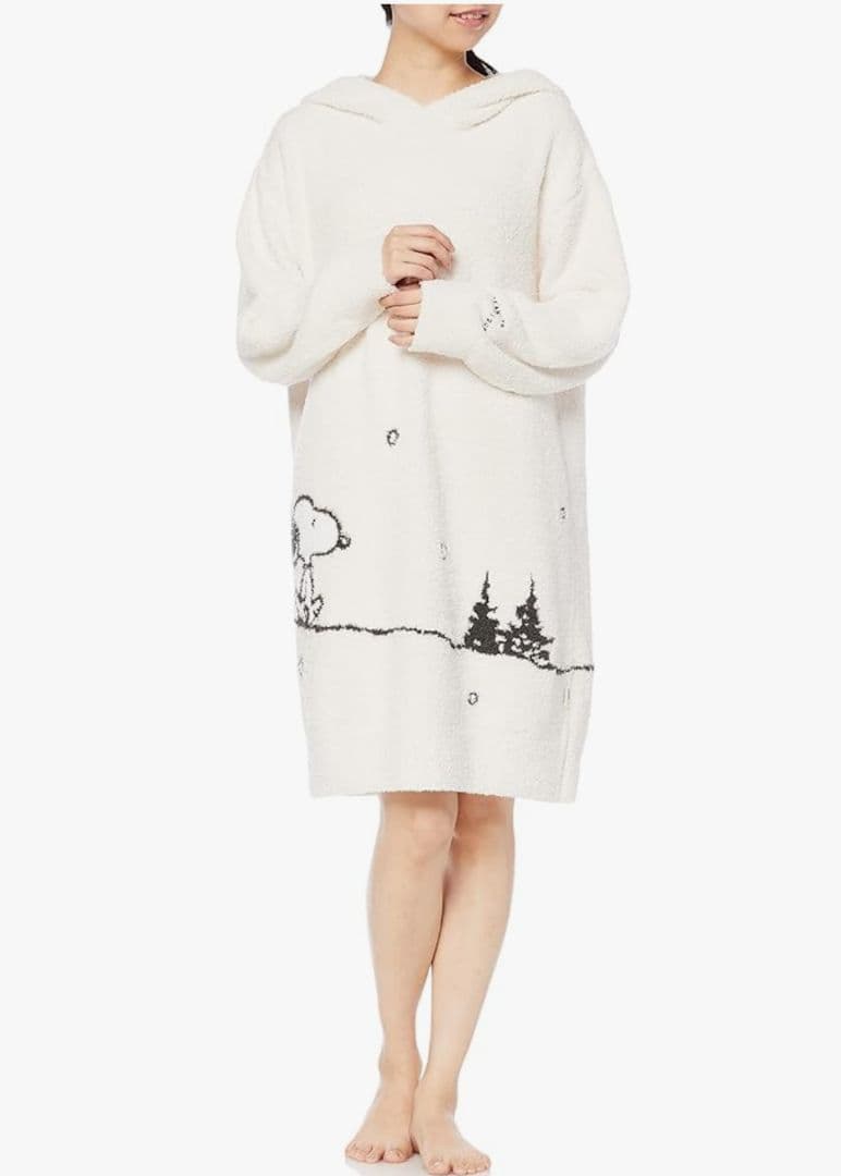 ク*ミ様 ジェラートピケ スヌーピーSNOOPY パネルJQDフードドレス　アイ