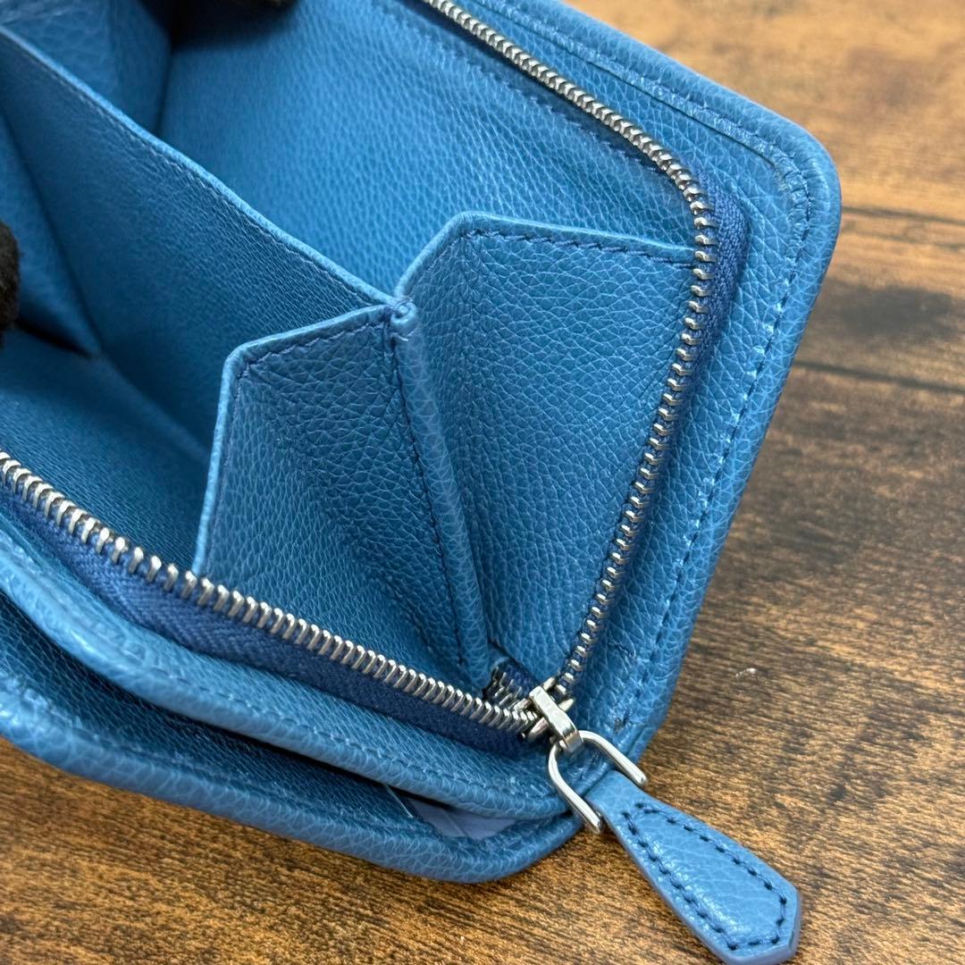 PRADA プラダ 二つ折り財布 ブルー サフィアーノ
