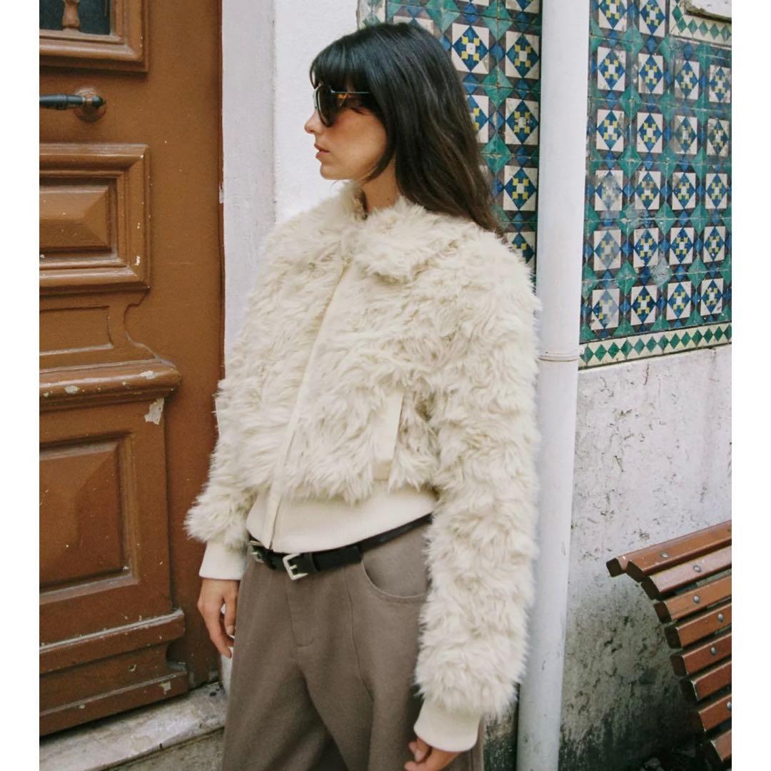 ZARA ザラ フェイクファーボンバージャケット アウター S