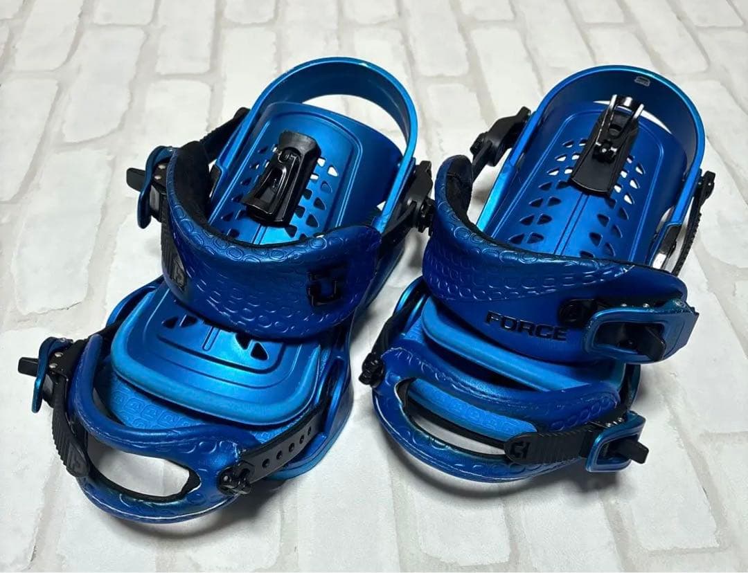 FORCE スノーボードビンディング 青　M >L