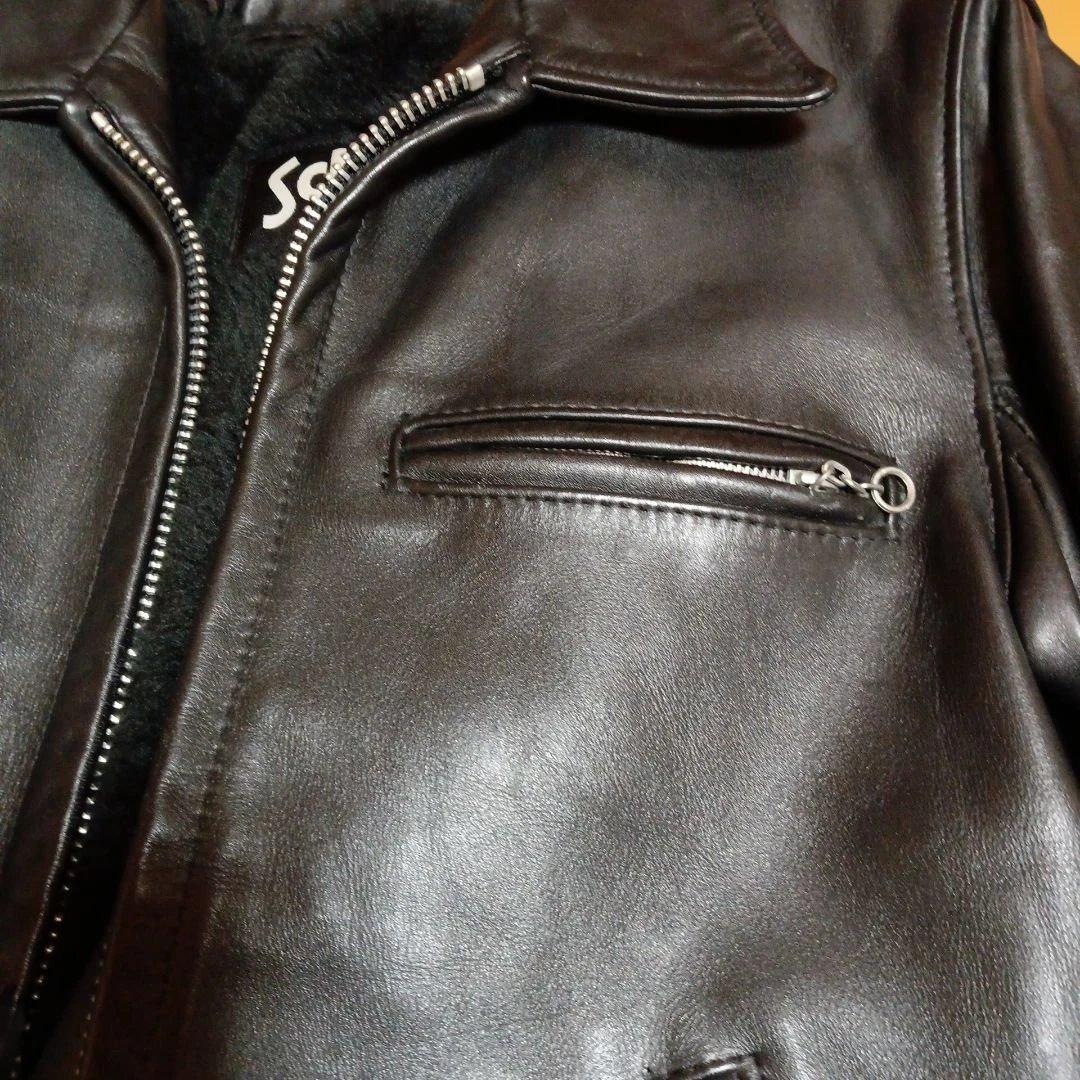 ショット　シングルライダース襟付き34