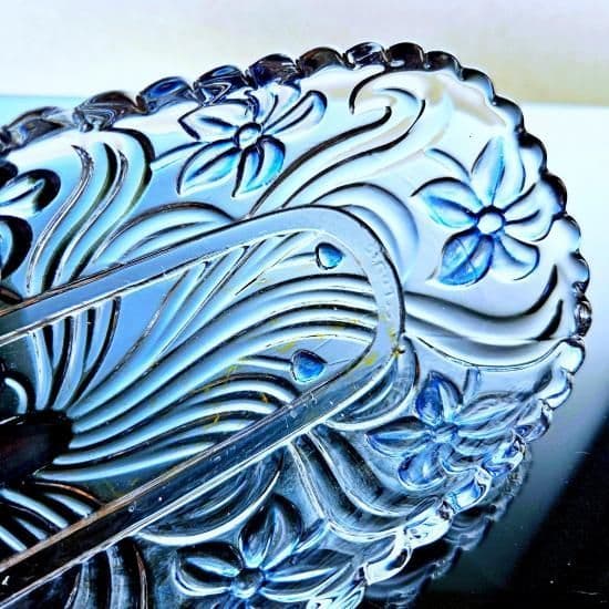 輝くオールドサンルイ すみれのロングトレイ【20世紀初頭】長皿