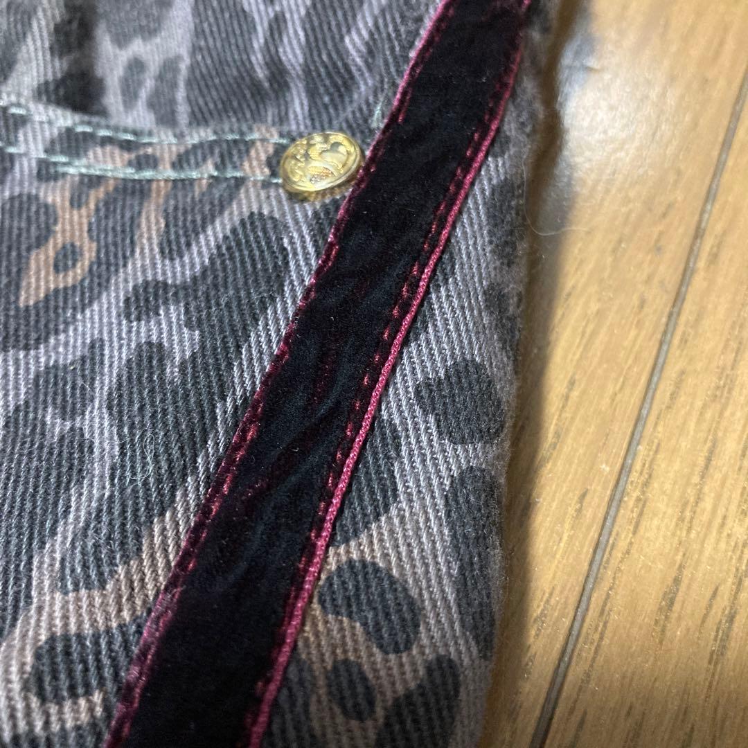 処分価格★ROEN レオパード　デニムパンツ　33