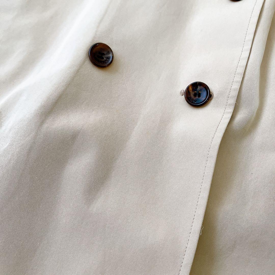 バーバリーロンドン 大きめ40 ライナー付トレンチコートチェック ベージュ