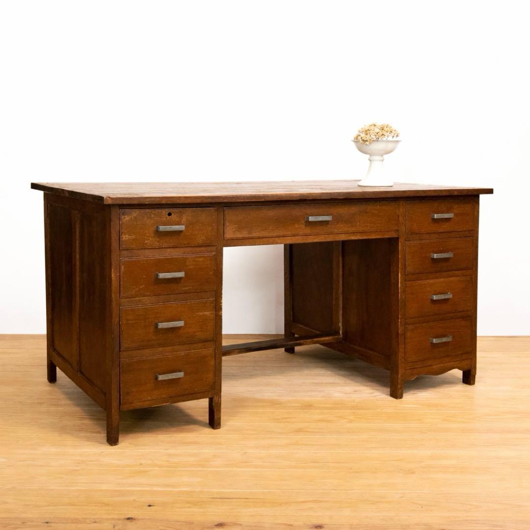 机　デスク　作業机　大きめ　古道具　古家具　ビンテージ　アンティーク　レトロ